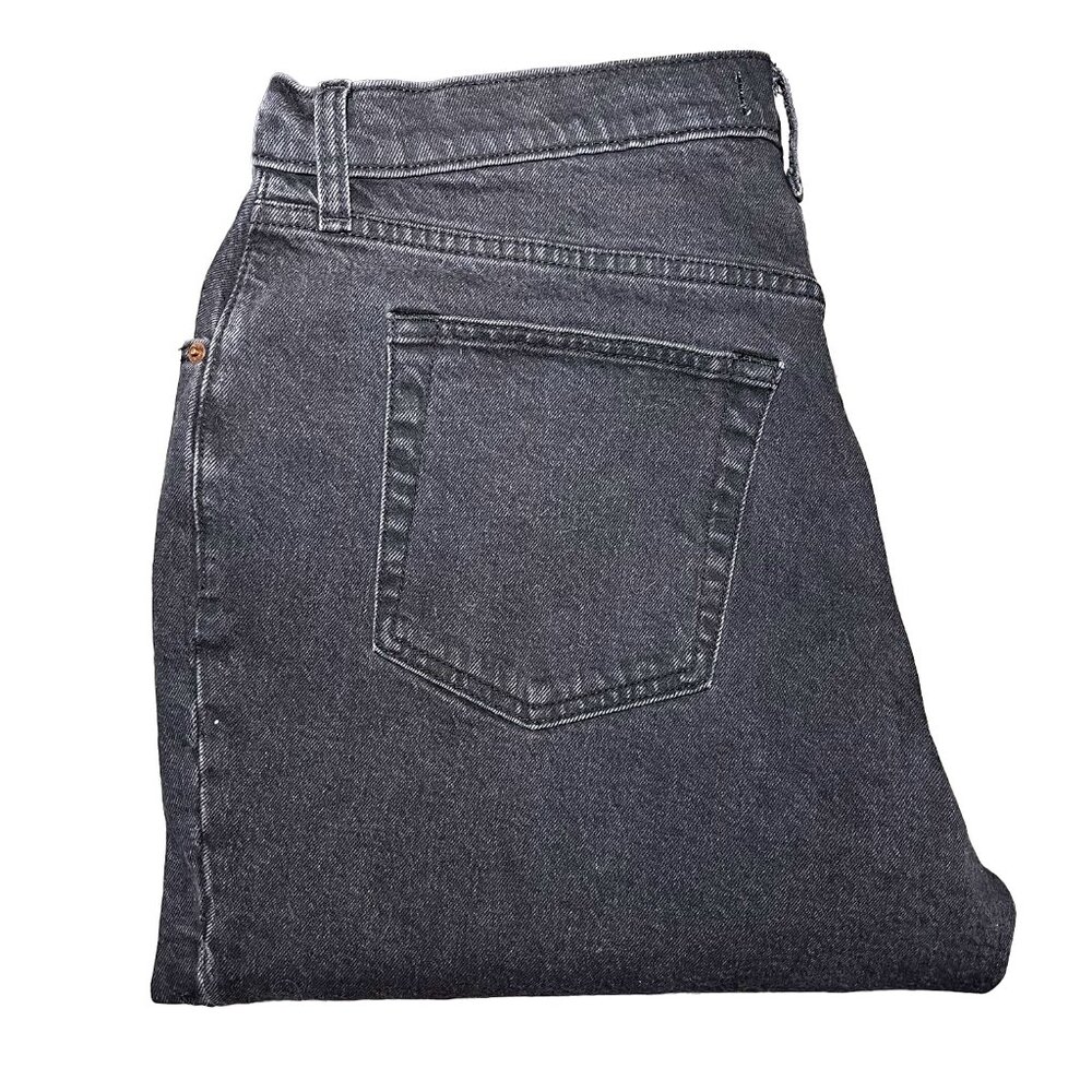 Abercrombie Women's Mixed Fabric Ultra High Rise 90s Straight Jean 14/33 Black - Picture 10 of 12